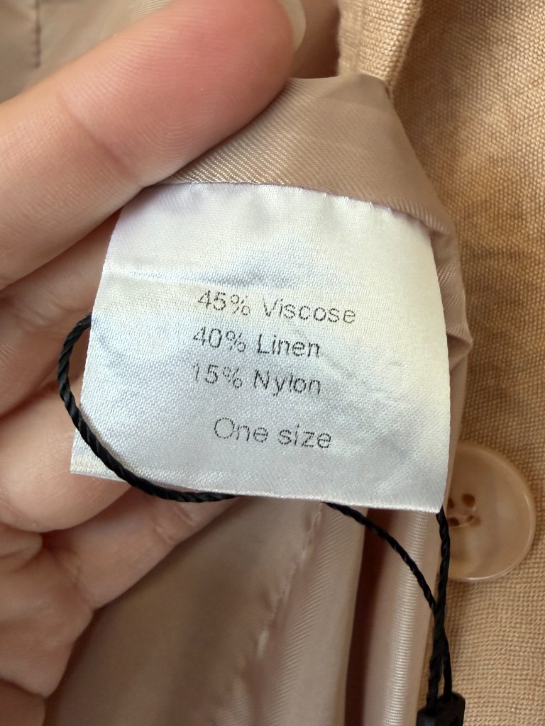 The Nkc Store Beige Oversized Linen Workwear Blazer — image 6 of 7